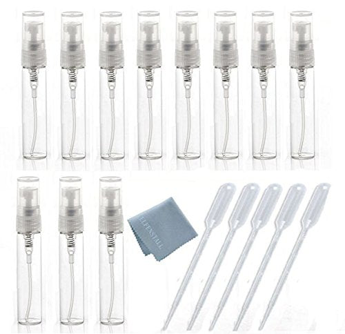 Elfenstal- 20Pcs Mini Clear 5Ml 1/6Oz Atomizer Fine Mist Empty Glass Bottle Spray Refillable Fragrance Perfume Scent Sample Bott