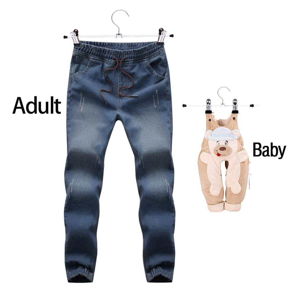 Goodtou Pants Hangers With Clips - Skirt Hangers 24 Pack Clip Hangers For Pants Jeans Shorts Hangers Adjustable Metal Hangers Fo