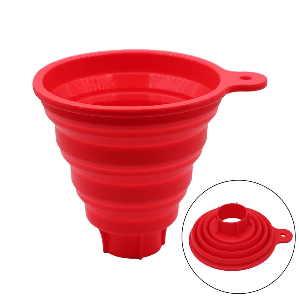 Kongnai Silicone Collapsible Funnel For Jars, Foldable Large Canning Jar Funnel For Wide Mouth And Regular Jars, Food Grade Jam