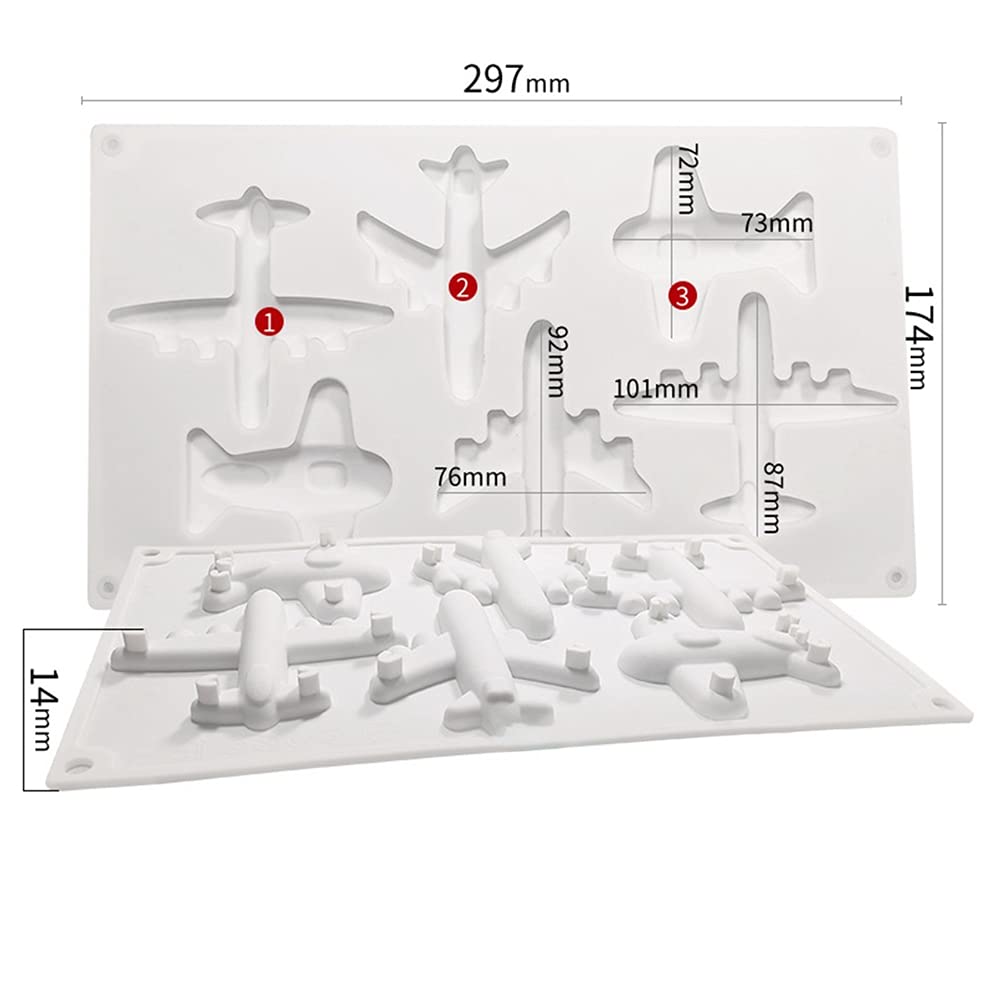 Airplane Silicone Mold Diy Party Cupcake Topper Fondant Cake Decorating Tools Candy Clay Chocolate Gumpaste Molds 1Pcs