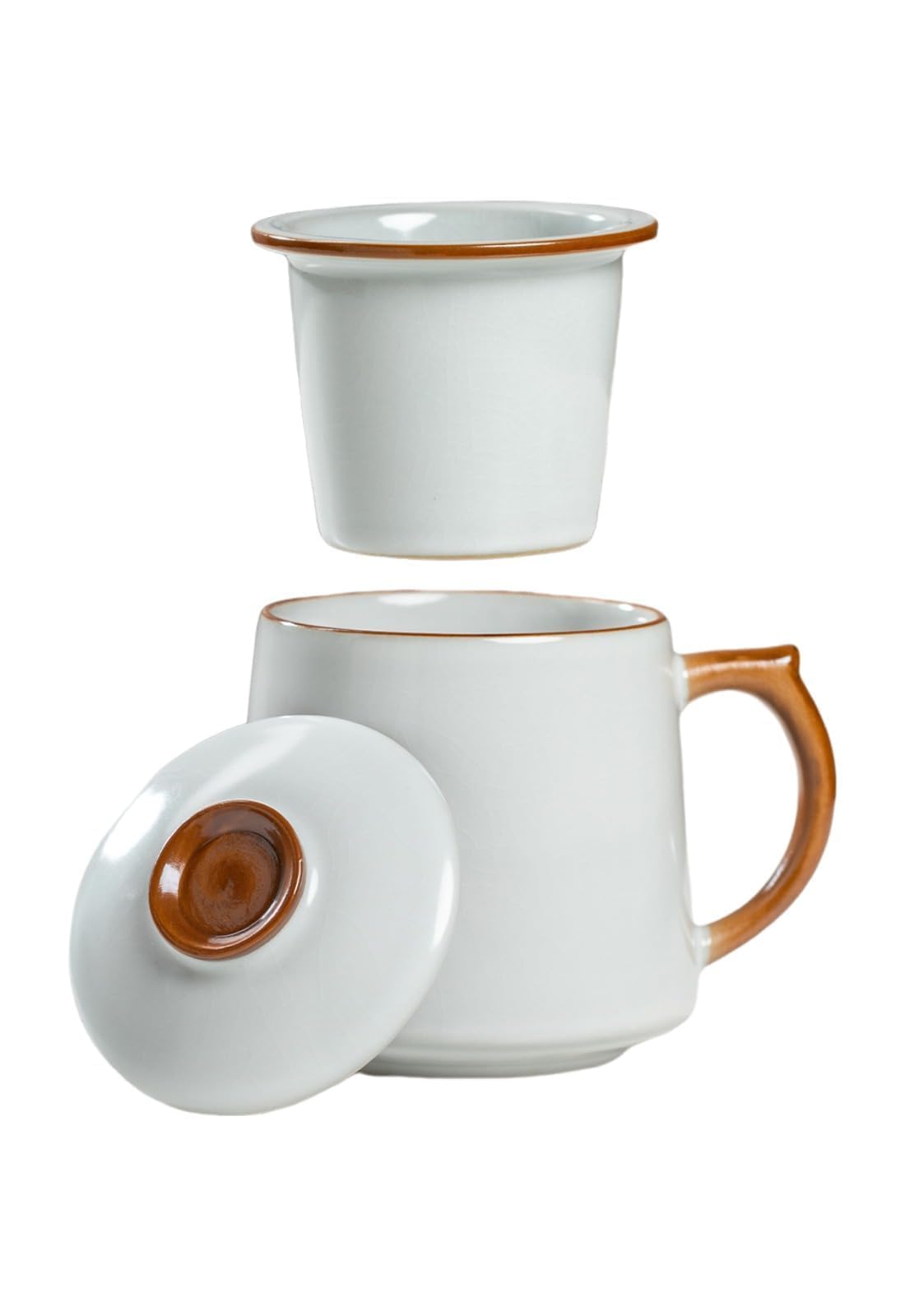HAFTOLYR Ceramic tea cups, tea infuser mugs, tea cup with infuser and lid, bright and colorful for making tea, coffee and other 