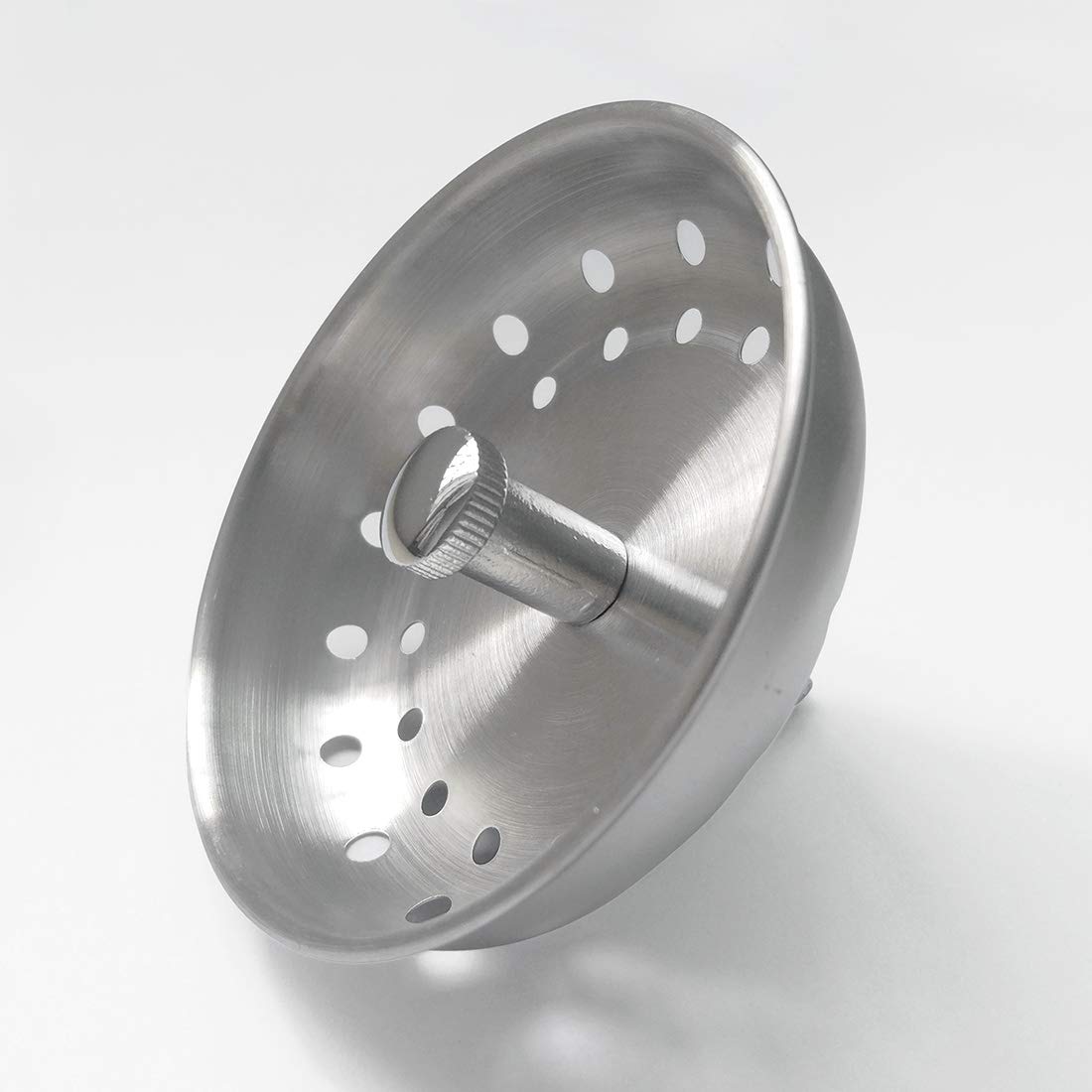 GZILA 2 PCS Kitchen Sink Drain Strainer Replacement for 3-1/2 Inch Standard Drain  Basket Rubber Stopper  304 Stainless Steel Brushed Nickel Metal Knob