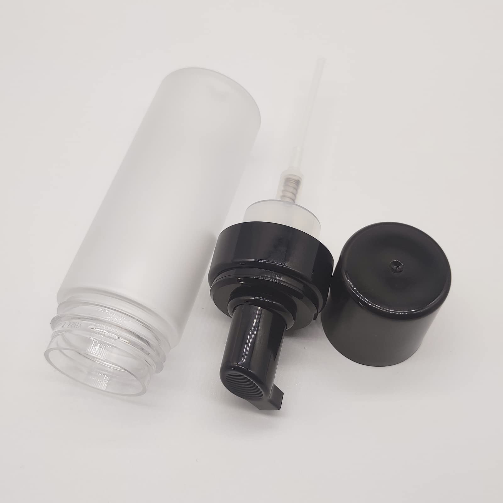 150Ml Empty Foam Pump Bottle, 5Oz Foaming Dispenser Soap Plastic Container For Facial Cleanser Shampoo Hand Soap (Clear Matte+Bl