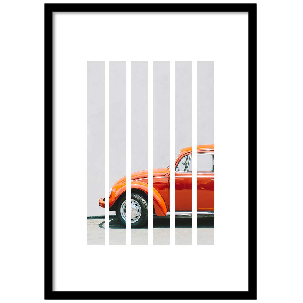 Colossal Art House Vintage Car Modern Framed Poster For Living Room And Office Wall Decoration - Portrait, Wall Display (Black, 