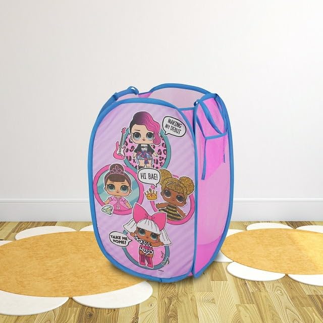 Idea Nuova Lol Surprise Pop Up Hamper, Pink With Durable Carry Handles, 21'' H X 13.5'' W X 13.5'' L