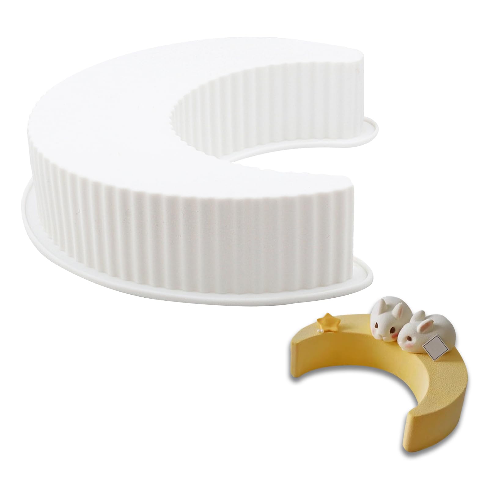 Moon Cake Silicone Pan for Baking Mousse, Birthday Wedding Party Cake