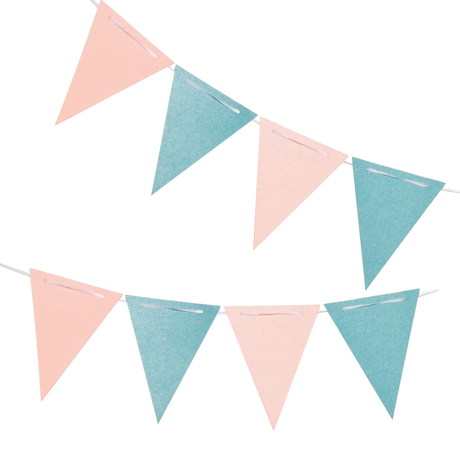 Gender Reveal Pennant Banner,Light Blue and Pink Vintage Double Sided Triangle Flag,for Party Decoration,Pack of 30pcs Triangle 