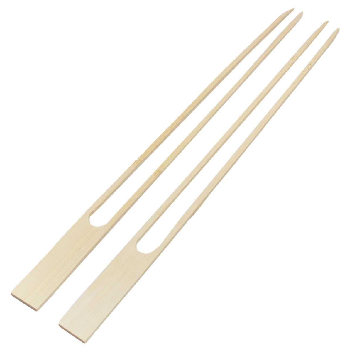 Bamboomn 18Mm Wide Bamboo Double Prong Fondue Sticks Barbecue Grilling Kabob Skewers, 11.8'' Long, 100 Pieces