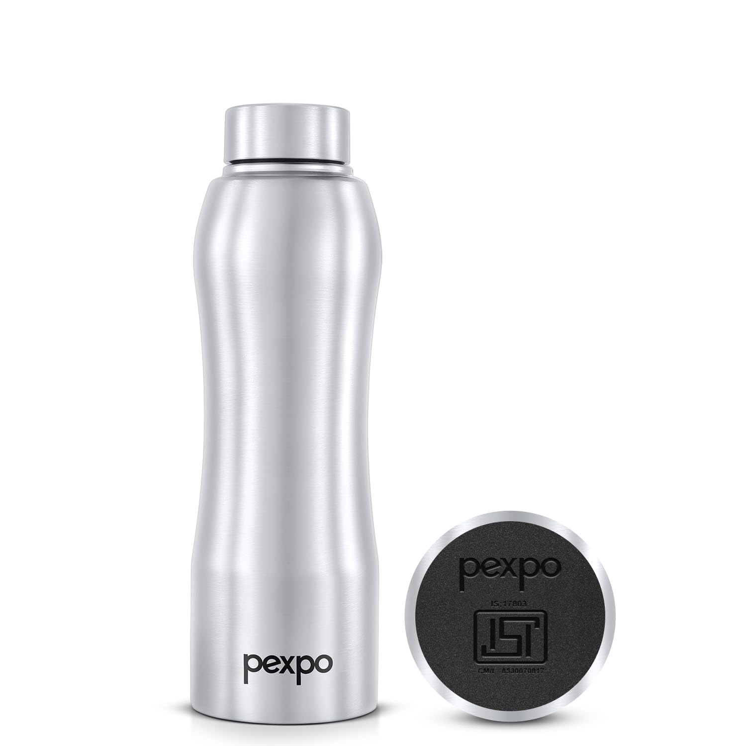 Pexpo Bistro Pro Isi Certified Stainless Steel Fridge/Sports Water Bottle 750Ml, Silver | Single Walled | Easy Grip | Leakproof 