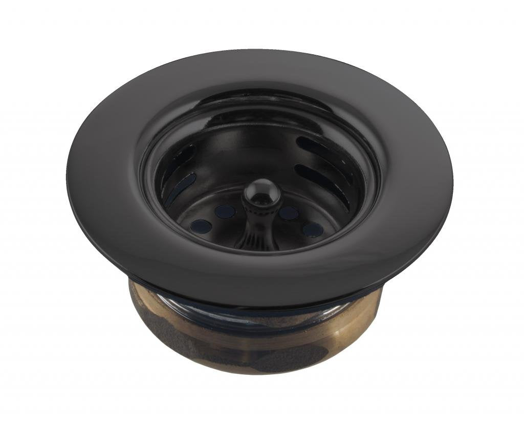 Westbrass Midget Duo Post Style Bar Sink Strainer, Matte Black, D220-62