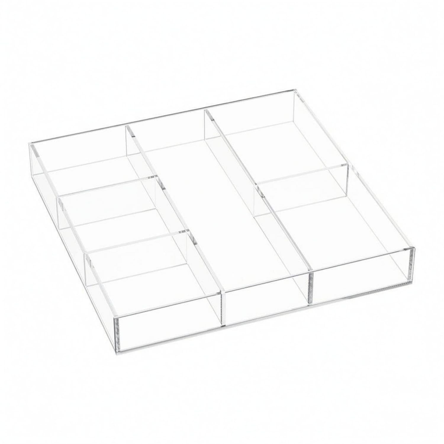 Snappsy Removable Dividers Acrylic Drawer Box Clear Acrylic Jewelry Organizer Transparent Adjustable Divider Box Compartmented F