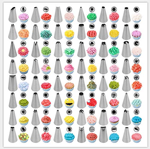 48-Piece Numbered Piping Tips, Cookie Icing Tips, Cookie Decorating Kit, Cake Decorating Tips For Cupcakes Cookies, Cake Supply