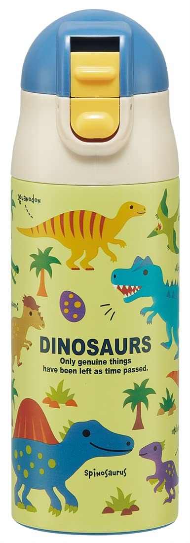Skater SDPC4PA Stainless Steel Water Bottle with Straw, One Push Type, 11.8 fl oz (350 ml), Dinosaurus Picture