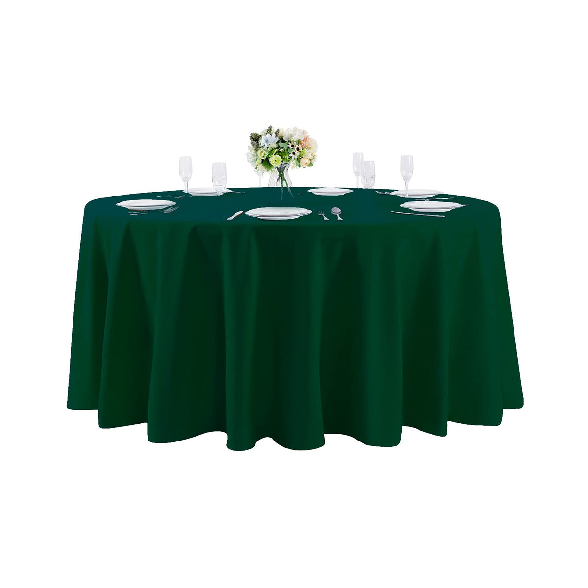 120 Inch Round Tablecloth Washable Polyester Table Cloth Decorative Table Cover For Wedding Party Dining Banquet(120 Inch, Hunte