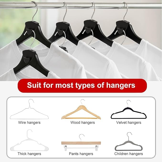 Generic Hanger Extender Hooks - Hangers Space Saving -Space Hooks Hangers As Seen On Tv (Black, 100 Pack)