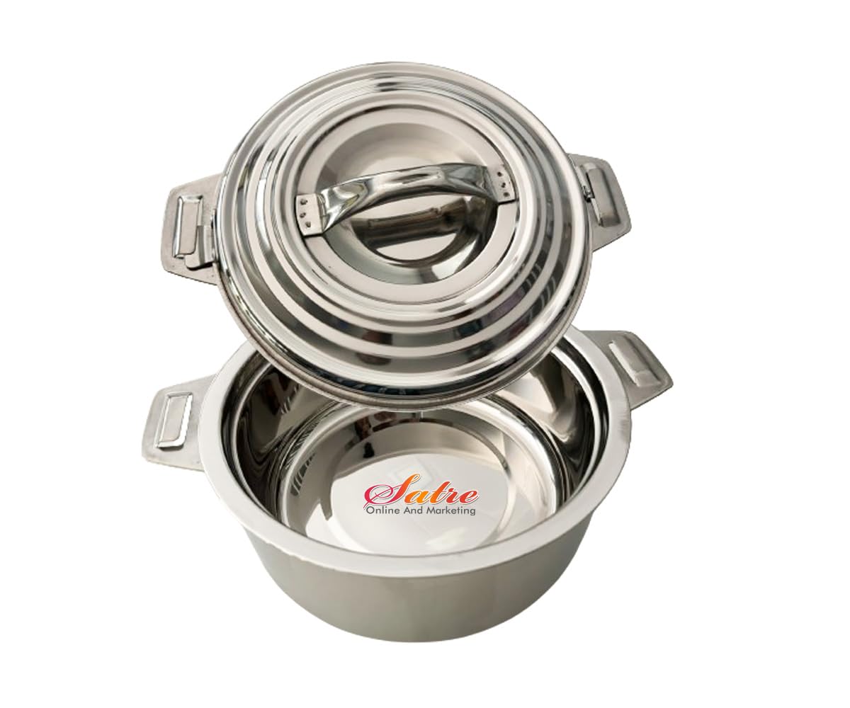 Satre Online And Marketing Insulated Stainless Steel Hot Pot Casserole Handi 1500 Ml, Stainless Steel Serving Pot Handi