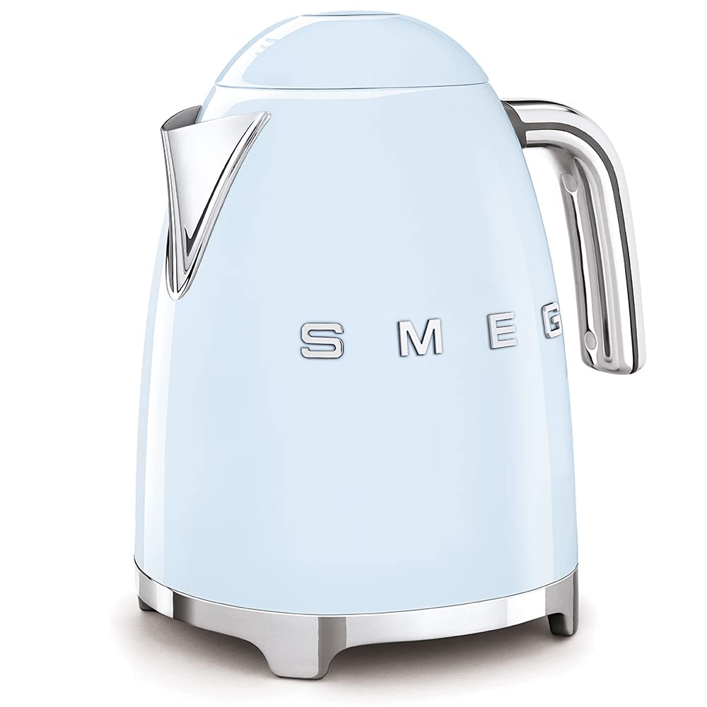 Smeg KLF03PBUS 50's Retro Electric Kettle, 1.7 Qt, Stainless Steel, Automatic Shutoff, Pastel Blue