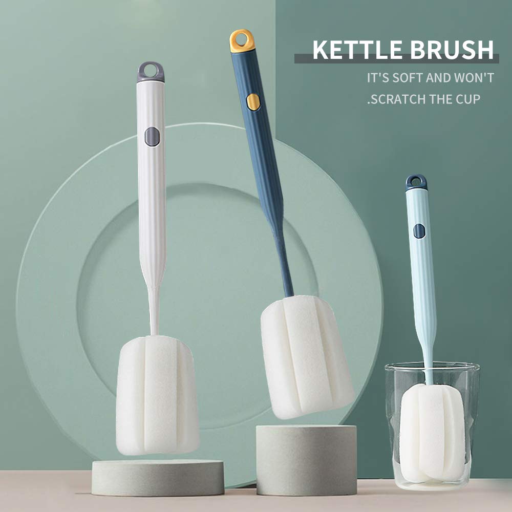 Bottle Soft Brush -2Pcs Sponge Bottle Brush Soft And Easy To Clean, Baby Bottle Sponge Brush Can Effectively Remove The Stain Re