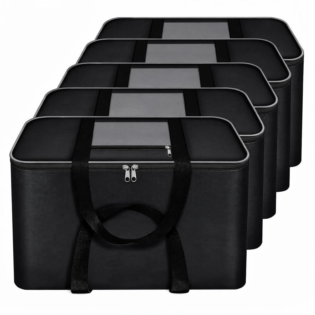 Radiant Nylon Big Underbed Storage Bag Moisture Proof Cloth Organiser With Zippered Closure And Handle(Blackgrey, 54X46X28Cm) (R