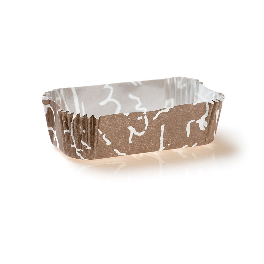 Restaurantware Panificio 4.5 Ounce Baking Cups 200 Ridged Cupcake Liners - Oven-Ready Freezable Brown And White Paper Muffin Cas