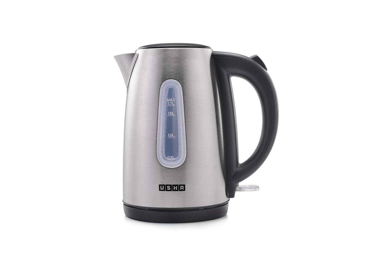 Usha Electric Kettle 3717 1.7 Litre, 2520-3000 Watts (Black And Stainless Steel)