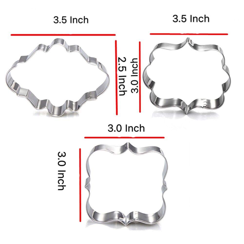 Wedding Cookie Cutter Set-7 Piece-3 Inches-Heart, Diamond Ring, Wedding Cake,Wedding Dress, Rectangle, Square And Oval Plaque Co