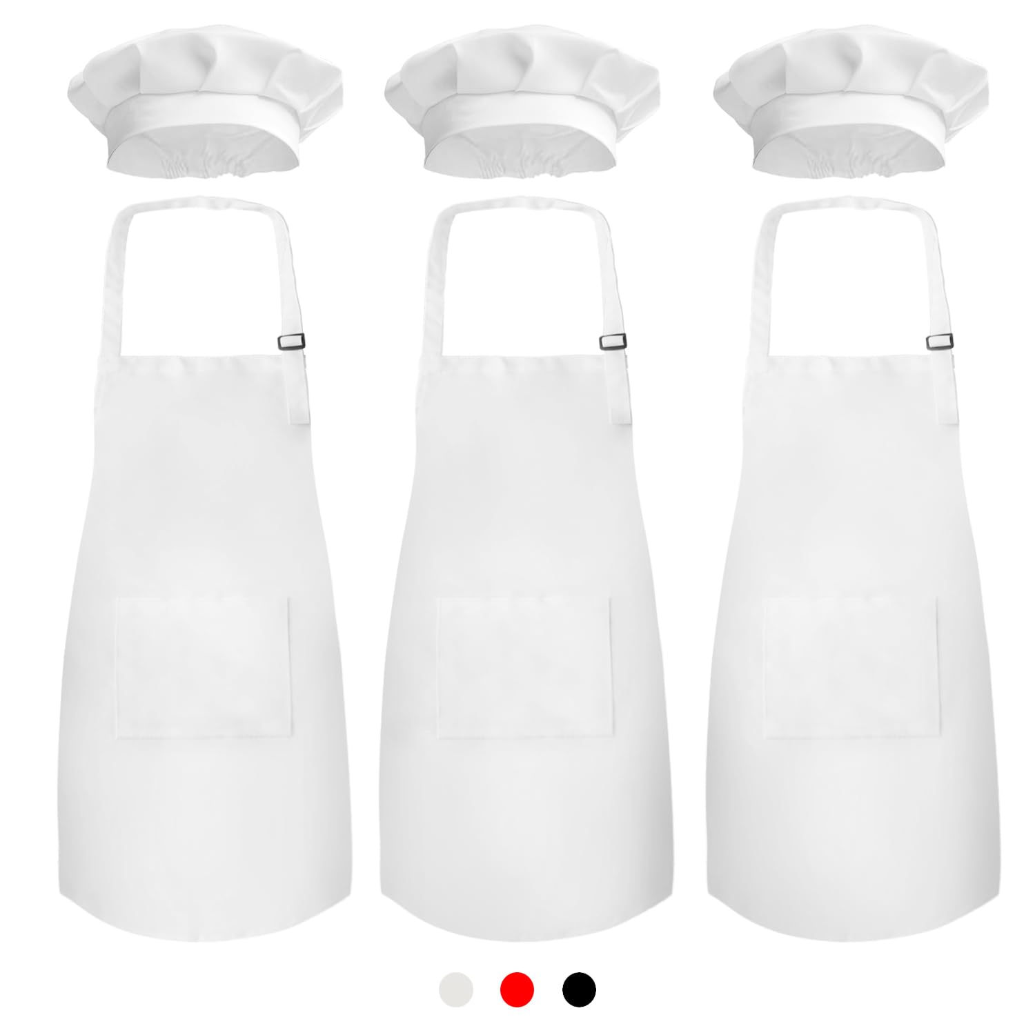 Novelty Place KidS Apron With Chef Hat Set (3 Set)  Skinfriendly Childrens Bib With Pocket  Cooking, Baking, Painting, Train