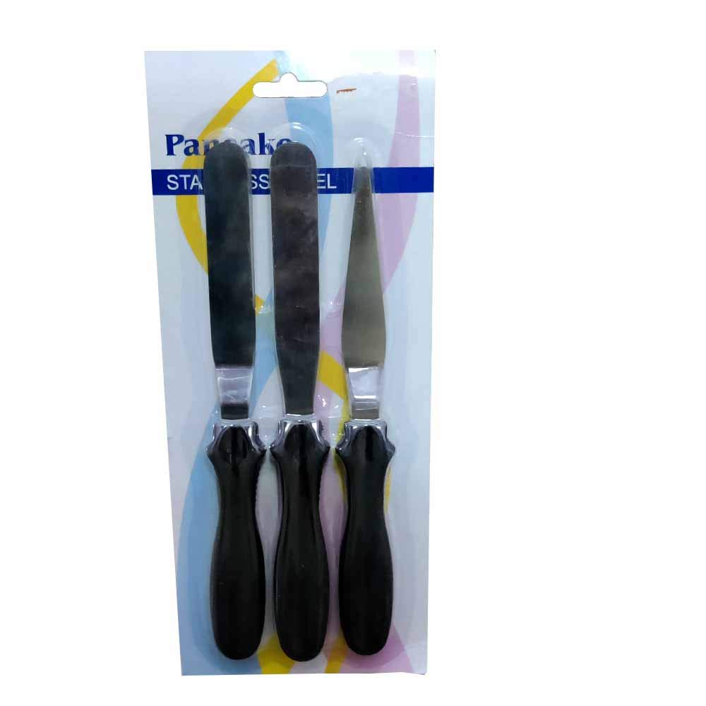 Abee Small Stainless Steel Pan Cake Cream Spreader Spatula Set Multicolor