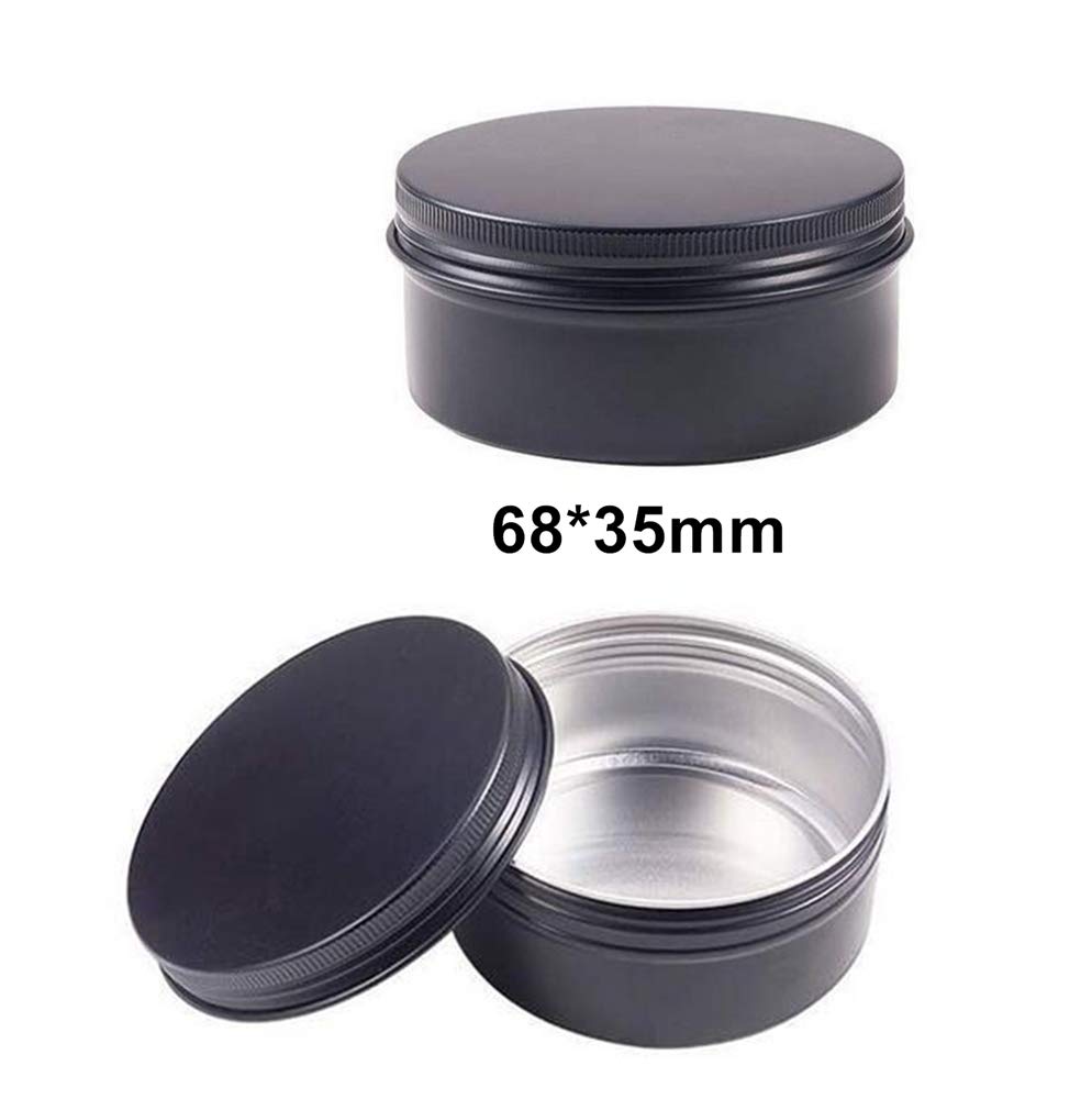 K JINGKELAI Black Aluminum Tin Containers - 3oz Round Screw Top Jars, 18 Pack for Lip Balm, DIY Cosmetics, Metal Storage