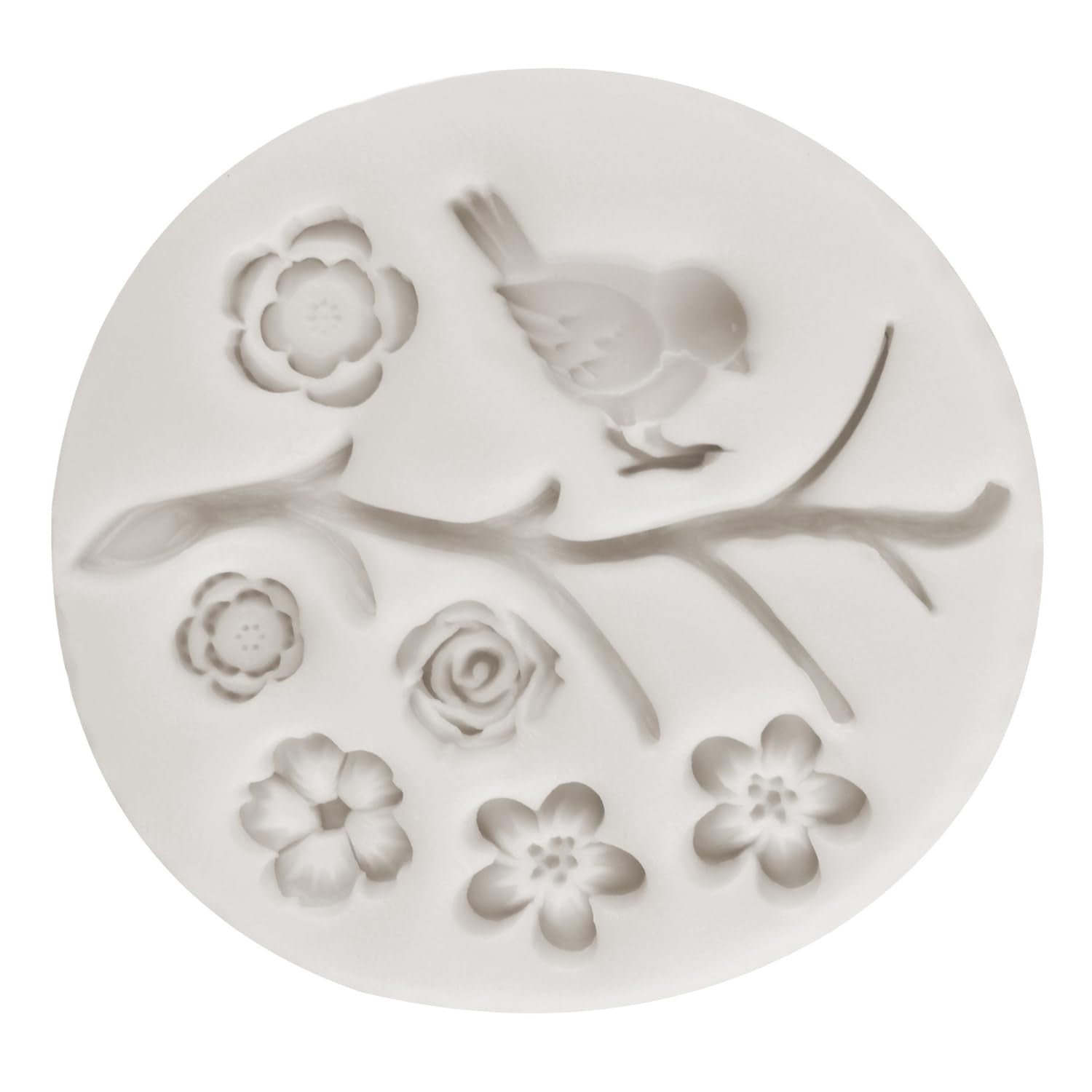 Mypracs Bird Silicone Mold Tree Branch Leaves Fondant Mold Plum Blossom Flower Chocolate Mold For Flower Cake Decoration Cupcake