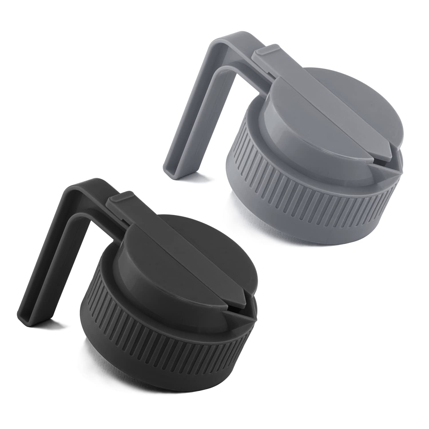 2 Pack Flip Cap Lid With Handle, Sliding Lid & Easy Pour Spout Wide Mouth Mason Jar Lids Reusable, Leak-Proof Seal Spout Mason J