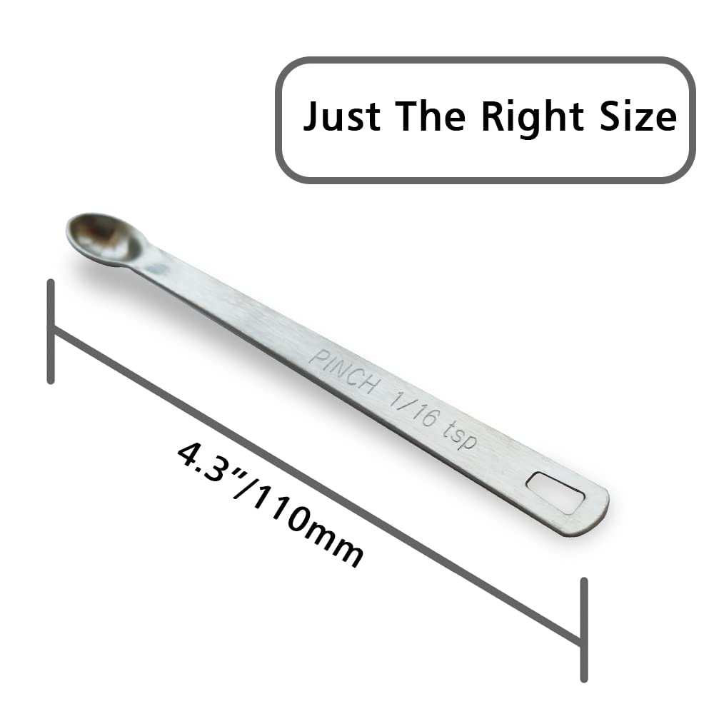 Beryler 1Pcs 1/16 Teaspoon(1/16Tsp, 0.33Ml, Pinch) Single Tiny Measuring Spoon, Small Individual Stainless Steel Measure Spoons