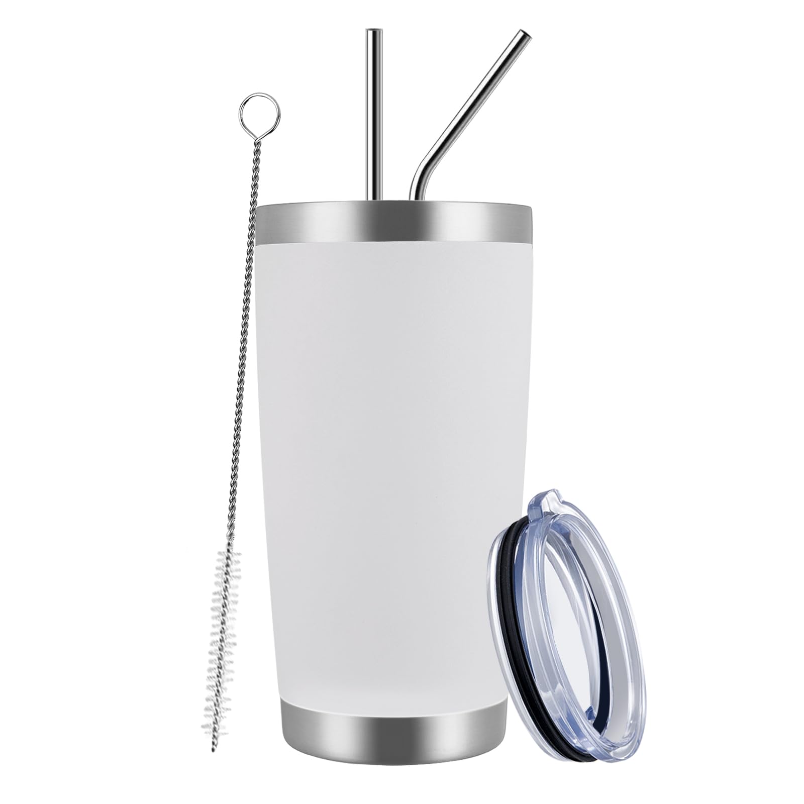 Meway 20Oz Tumbler Cup Double Wall Vacuum Insulated Travel Mug Bulk, Stainless Steel Tumblers With Lid And Straw, Durable Powder