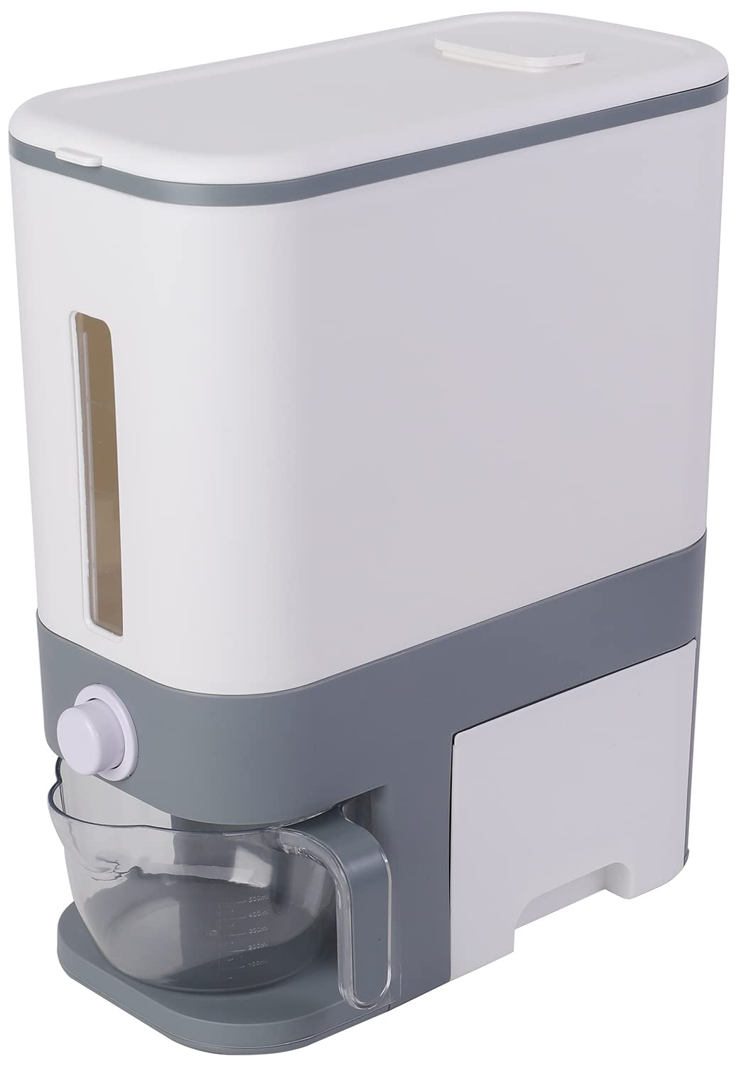 Sooyee 23 Lbs Rice Dispenser With Measuring Cup,Upgraded Rice Container With One Drawer Food Storage Containers For Rice, Corn,S