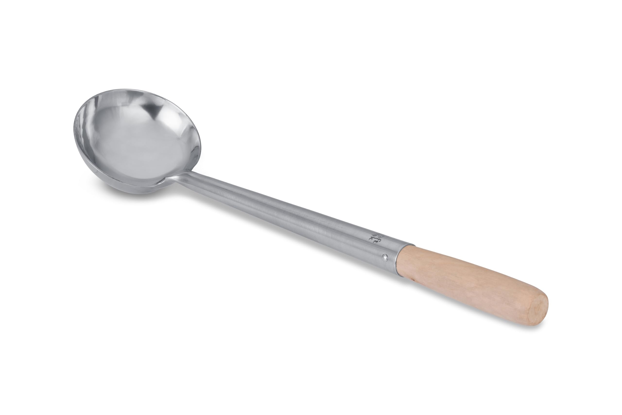 Craft Wok Small Wok Ladle Stainless Steel Traditional Wok Hoak with Ergonomic Wooden Handle Professional Asian Kitchen Utensil f