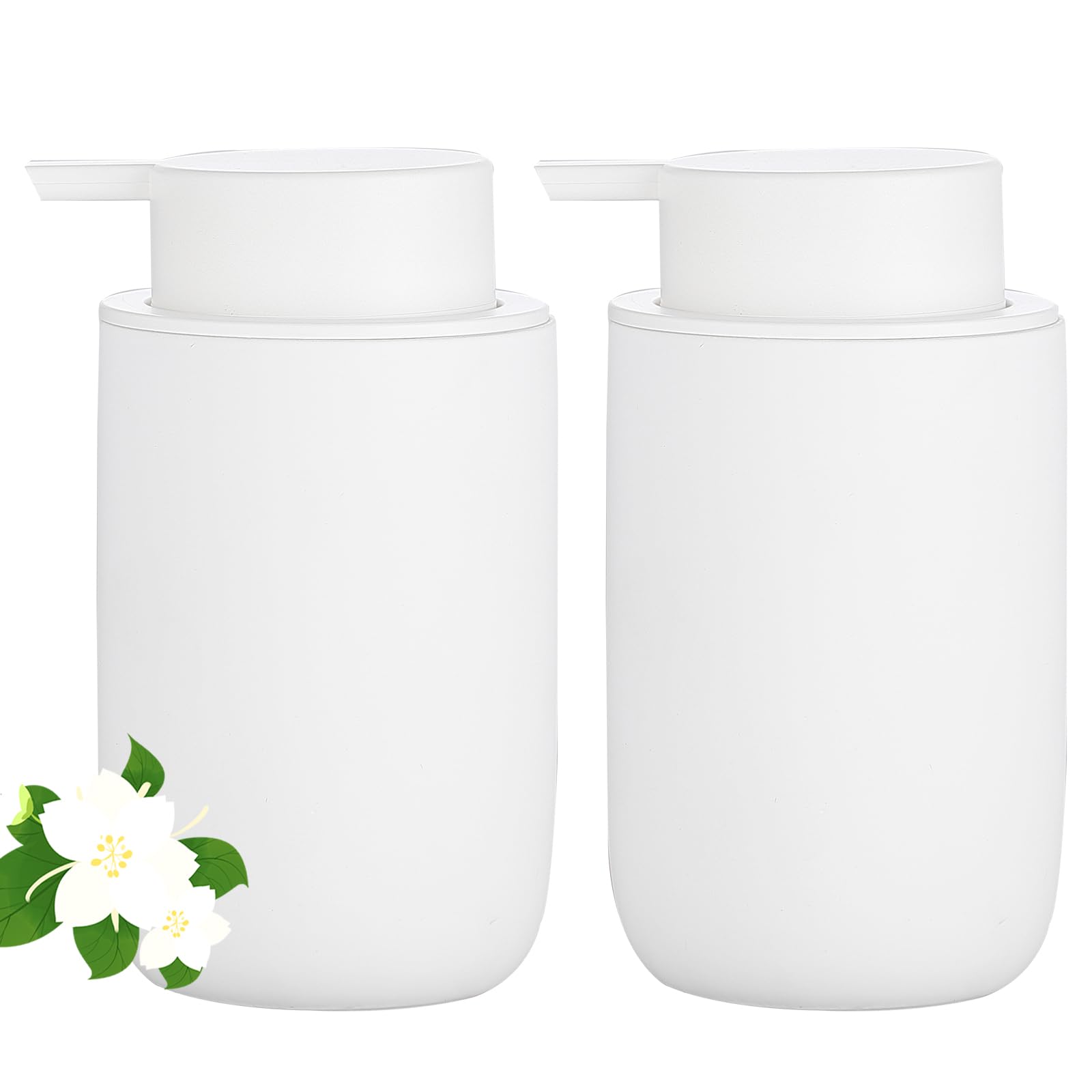 White Soap Dispenser Set- Modern Ceramic Hand Soap Dispenser For Bathroom Refillable Liquid Hand Soap Dispenser With Soap Pump F
