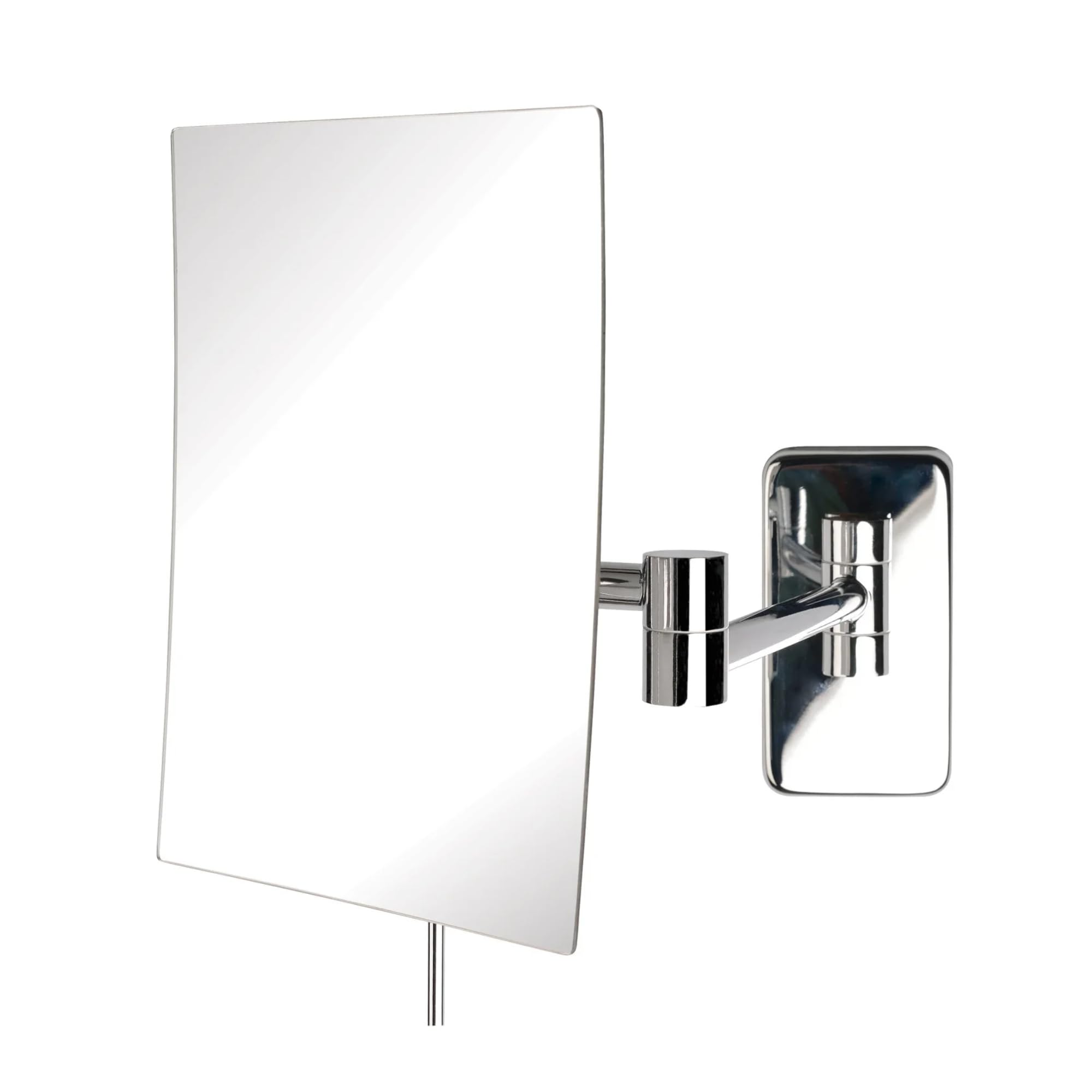 Jerdon 8.75-Inch X 6.5-Inch Wall Mount Makeup Mirror - Personal Mirror With 5X Magnification & 14 Inch Wall Extension - Chrome W