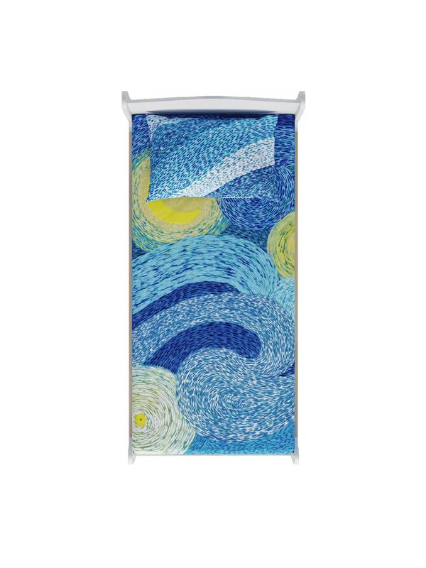Smartsters Kids Single Size Pure Cotton Bedsheets With Pillow Cover | 190 Tc | Artistic Design Inspired By Van GoghS The Starr