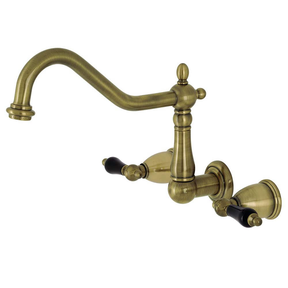 Kingston Brass KS1283PKL Duchess Wall Mount Kitchen Faucet  Vintage Brass