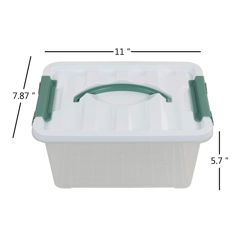 Pekky 6 Quart Storage Container Box With Handle And Latching Fresh Design, Small Toy Organizer Bin, 2-Packs