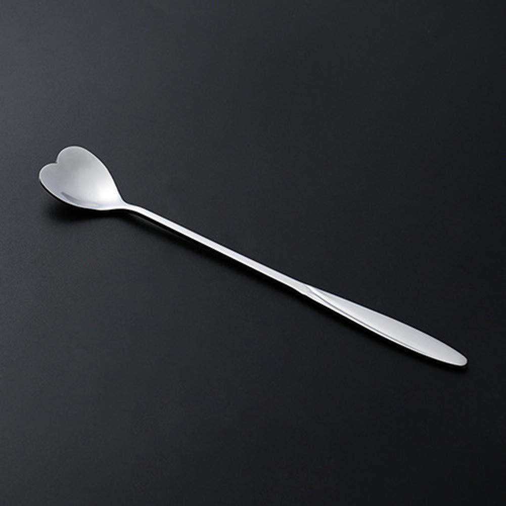Falytemow 304 Stainless Steel Spoons For Coffee Tea Dessert Drink Mixing Milkshake Spoon Tableware Pack Of 8 (8Pcs Silver Heart