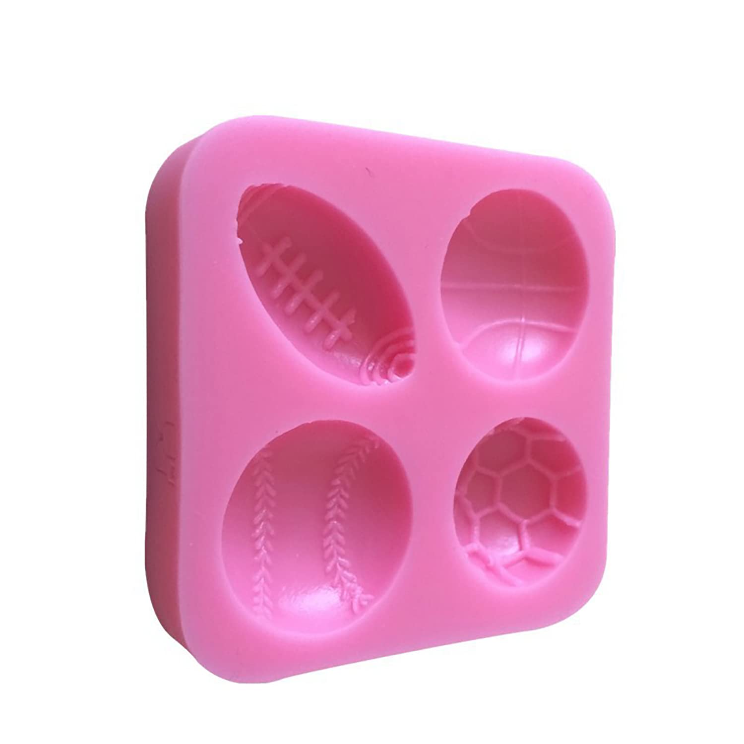 2 Pcs Ball Football Basketball Baseball Rugby Silicone Molds Set For Diy Fondant Candy Making Chocolate Mold Desserts Ice Cube G