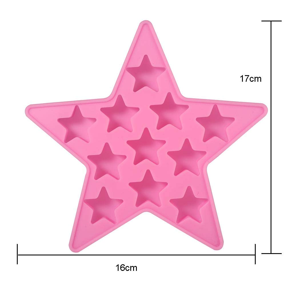 Five Star Shaped Cool Silicone Ice Cube Tray Freeze Maker Tools Club Bar Party Use Making Homemade Cake, Candy, Chocolate, Gummy