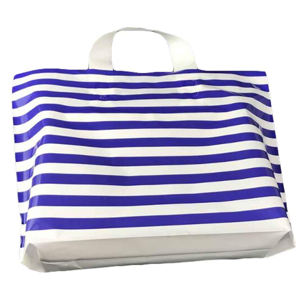 Panda Legends Blue/White - 50 Pieces Plastic Merchandise Shopping Bags Gift Bags Boutique Bags