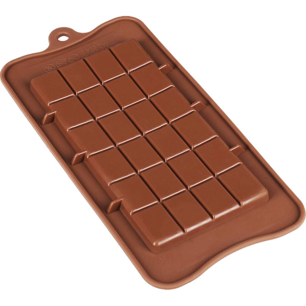 Clazkit - Yh-614 Silicone Bar Chocolate Mould Break Apart Choc Block Mould (Size : 19*16*2Cm) , Chocolate Colour