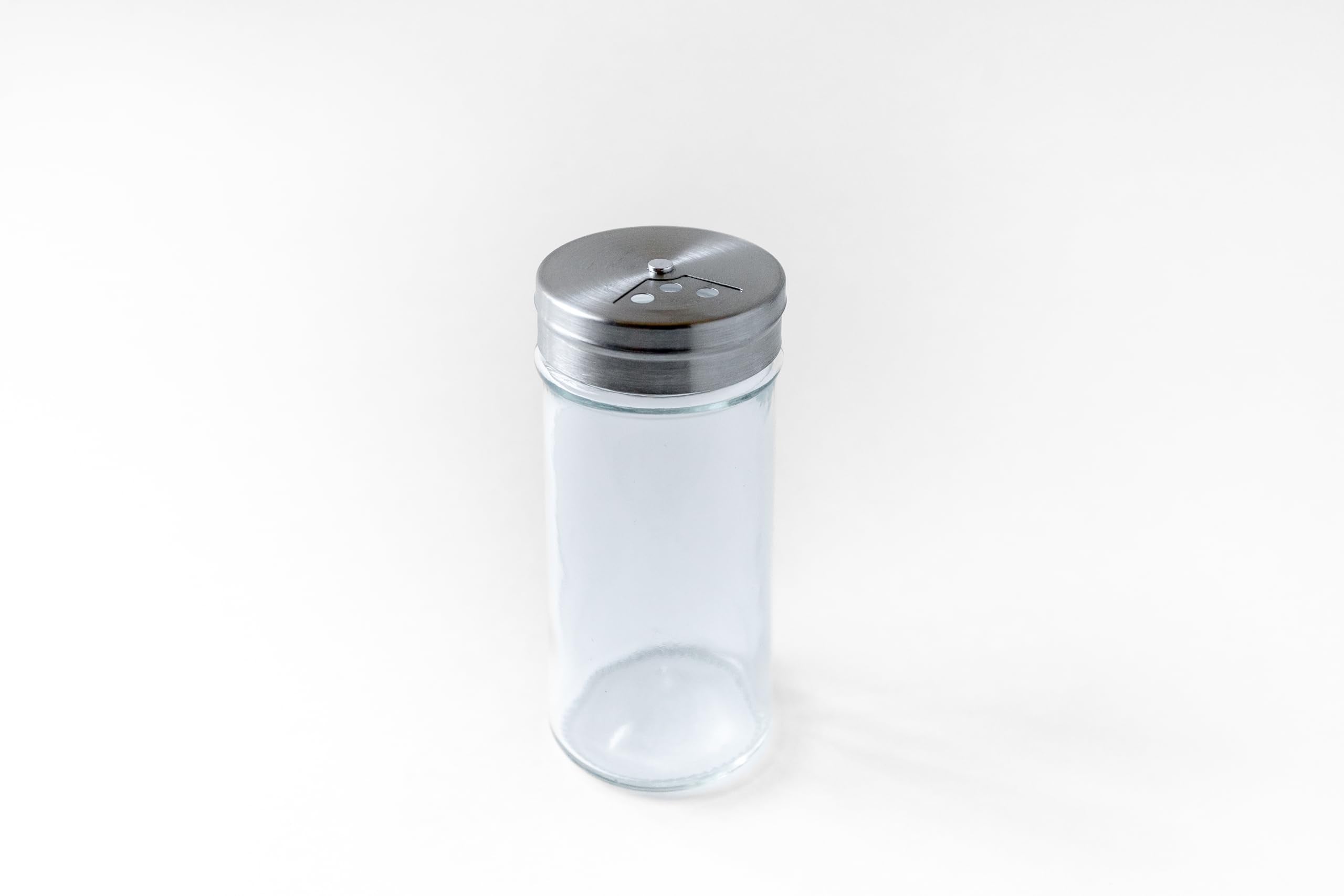 Fox Run Glass Spice Jar With Stainless Steel Shaker Lid, 4 Ounce Clear Seasoning Shaker