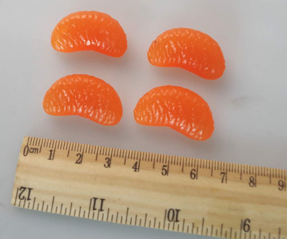 3D Tangerine Slice Silicone Mold With 20Pcs Lollipop Sticks, Mandarin Orange Segments Fruit Fondant Gum Paste Icing Mold For Cak