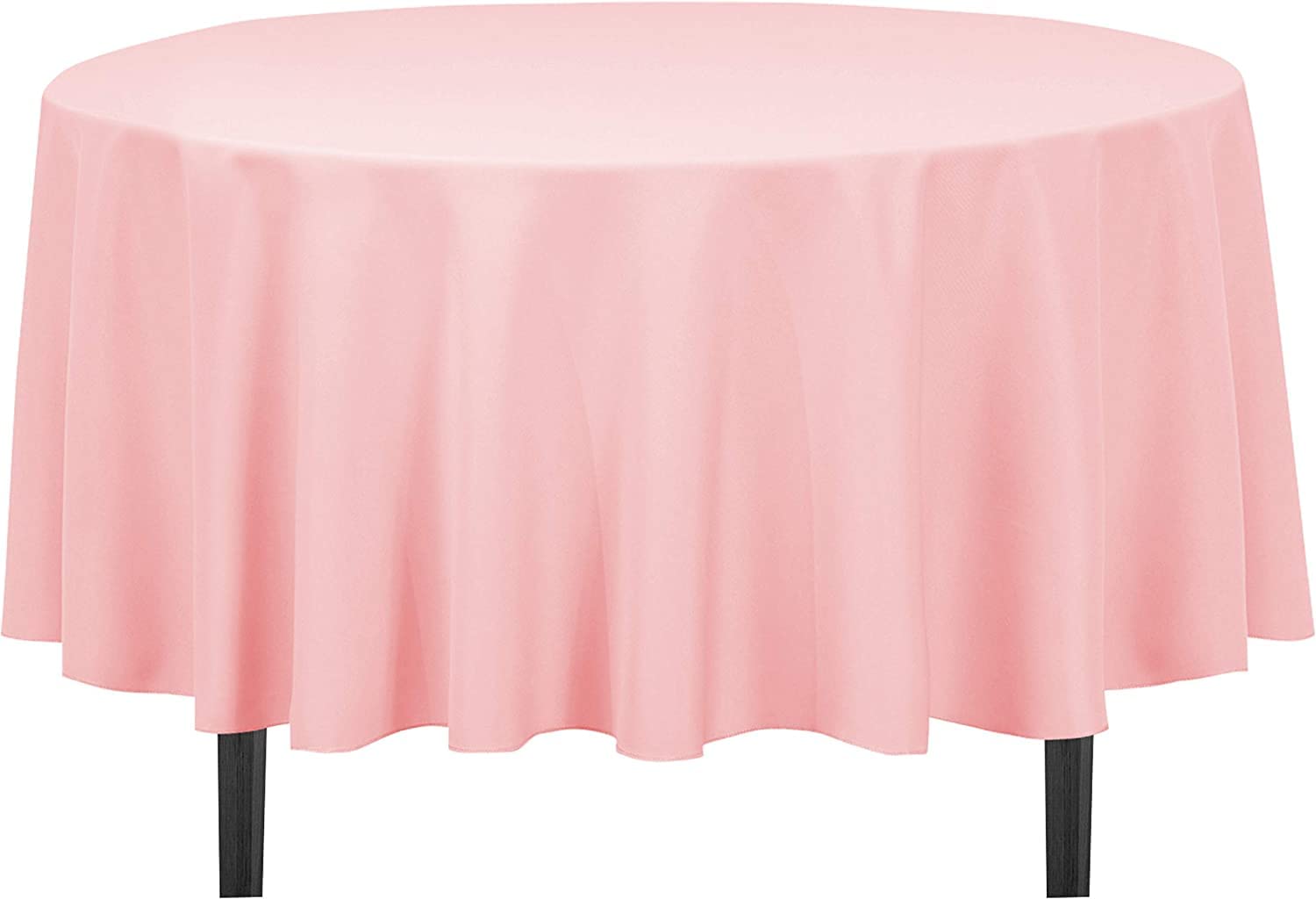 Ltc Linens Pink Tablecloth 90 Inch Round - Stain And Wrinkle Resistant Table Cover For Round Table -Washable Polyester Cloth For