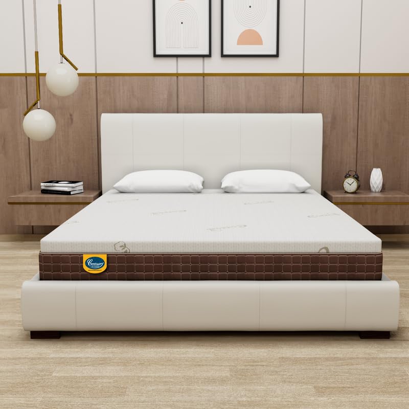 Centuary Mattresses 100% Natura Latex 8Inch Double Size,10 Years Warranty, Medium Firm with Copper Gel Foam & Rubberised Coir M
