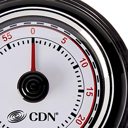 Cdn Compact 60 Min Mechanical Timer-Black, Black